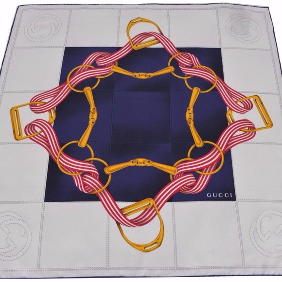 NWT GUCCI SILK INTERLOCKING GG TWILL NECK SCARF - Picture 1 of 5